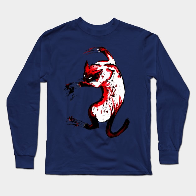 bloody cat Long Sleeve T-Shirt by NemfisArt